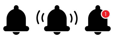 Haber çanı simgesi. Basit düz stil. Web sitenizin tasarımı, logosu, uygulaması ve UI için bildirim sembolü. Vektör illüstrasyonu, EPS10.