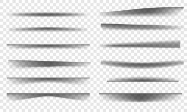 Gerçekçi gölgeler belirlendi. Kare ayırıcılar şeffaf siyah yumuşak gölgeler şablonu