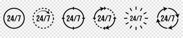24時間年中無休のサービスアイコン — ストックベクタ