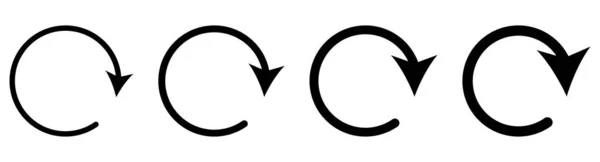 Juego Flechas Circulares Negras — Archivo Imágenes Vectoriales