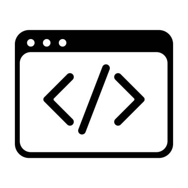 Kod vektör simgesi. Moda düz stil. Vektör illüstrasyonu beyaz arkaplanda izole edildi