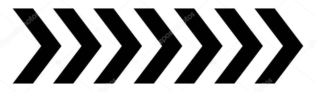 Arrow icon. Set of black arrows symbols. Vector illustration isolated on white background