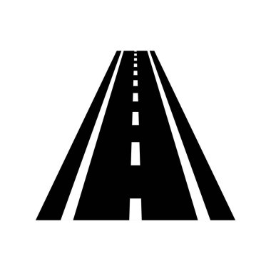 Yol simgesi. Vektör illüstrasyonu beyaz arkaplanda izole edildi
