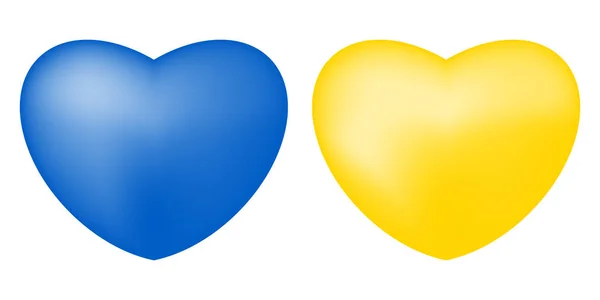 Vector Illustration Two Hearts Colors Ukraine Flag — Stock Vector