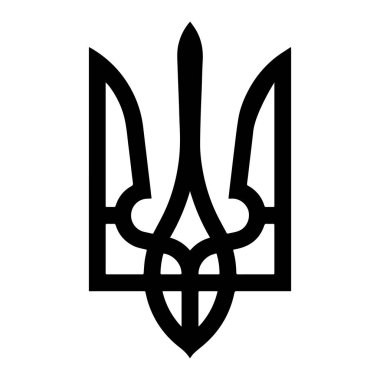 Ukrayna mızrak sembolü. Vektör illüstrasyonu beyaz arkaplanda izole edildi