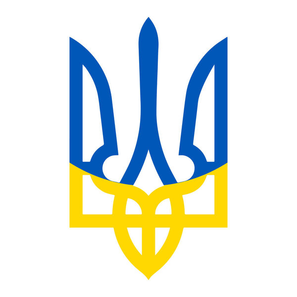 Ukrainian vector trident. Vector illustration isolated on white background