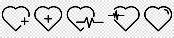 Σύμβολα Καρδιάς Εικονίδιο Συν Φιλανθρωπικές Εικόνες Εικονογράφηση Διανύσματος Απομονωμένη Διαφανές — Διανυσματικό Αρχείο