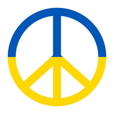 Ukrayna barış sembolü. Vektör illüstrasyonu beyaz arkaplanda izole edildi