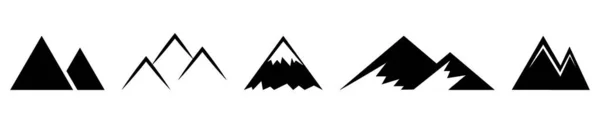 Ensemble Icônes Des Montagnes Symbole Pour Conception Site Web Logo — Image vectorielle