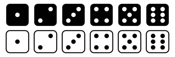 Dice Blokjes Pictogram Ingesteld — Stockvector