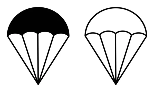 Icônes Parachute Décrivez Remplissez Signe Vectoriel Illustration Vectorielle Isolée Sur — Image vectorielle