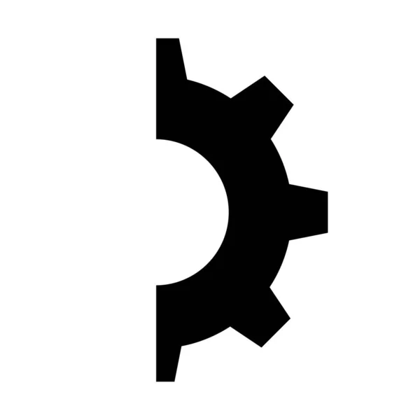 Gear Icon Gear Half Symbol Website Design Logo App Vector — ストックベクタ