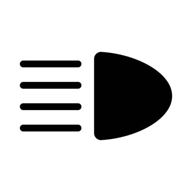 Araba lambası ikonu. Vektör illüstrasyonu beyaz arkaplanda izole edildi