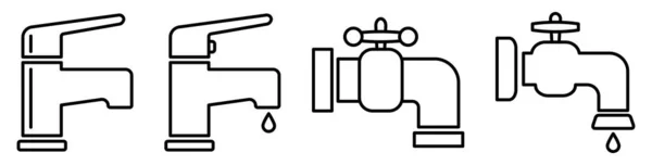 Значки Водопроводной Линии — стоковый вектор