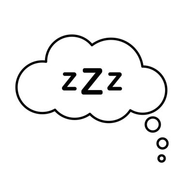 Uyku vektör simgesi. Vektör illüstrasyonu beyaz arkaplanda izole edildi