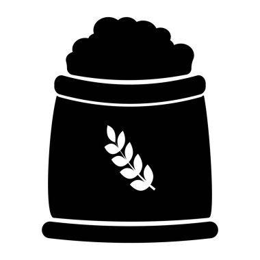 Buğday çuvalları simgesi. Vektör illüstrasyonu beyaz arkaplanda izole edildi