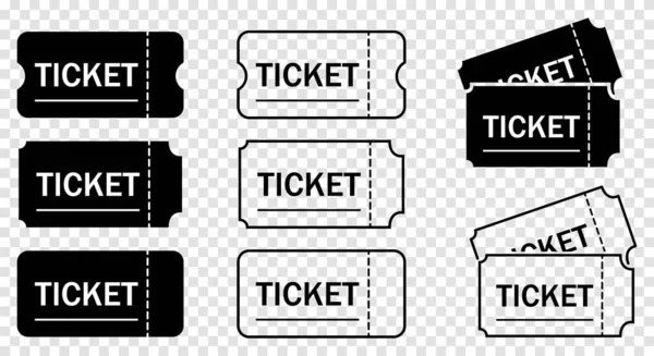 Ticket Icons Vector Illustration Isolated Transparent Background — Vector de stock