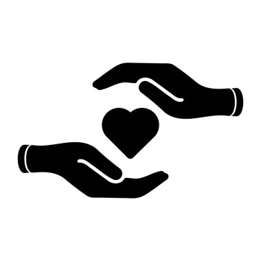 Kalp holding eller. Beyaz arka plan üzerinde izole vektör çizim