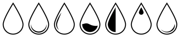 Water Line Vector Icons — Stock Vector