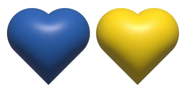 Modrá Žlutá Srdcemodrá Žlutá Srdce — Stockový vektor