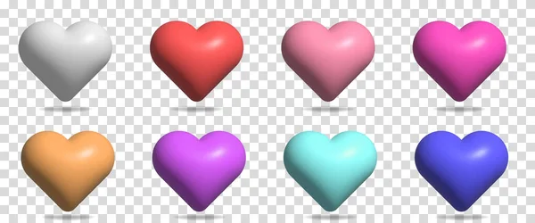 Dessins Animés Colorés Formes Coeur — Image vectorielle