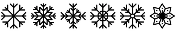 Набор Значков Снежинки Векторная Иллюстрация — стоковый вектор