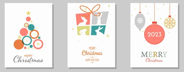 Feliz Navidad Tarjetas Vacaciones — Vector de stock