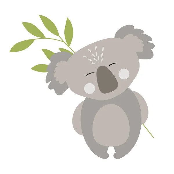 Cute Adorable Koala Australijskiej Postaci Kreskówek Zwierząt Ilustracja — Wektor stockowy
