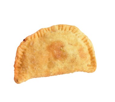 Kızarmış hamur köftesi et, sığır eti, domuz ya da deniz ürünleri, lahana, beyaz arka planda tavuk, kırpma yolu, gölge yok. Japon yemekleri, gyoza, Çin Dim Sum