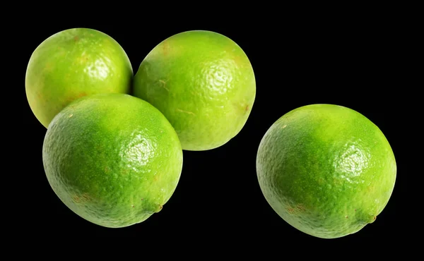 Fresca Fruta Verde Limón Aislado Con Camino Recorte Sin Sombra — Foto de Stock