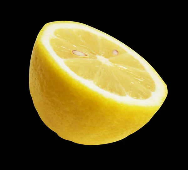 Fresh Yellow Lemon Fruit Isolated Clipping Path Shadow Pieces Half — Stock Photo, Image