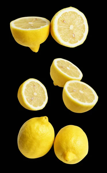 Vers Geel Citroen Fruit Geïsoleerd Met Clipping Pad Geen Schaduw — Stockfoto