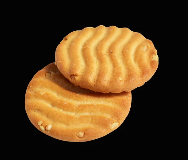 Een Set Ronde Koekjes Geïsoleerd Zoete Botercrackers Koekjes Met Knippad — Stockfoto