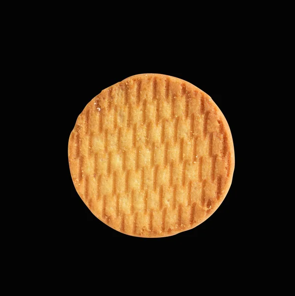 Eine Reihe Von Runden Keksen Isoliert Süße Buttercracker Kekse Mit — Stockfoto