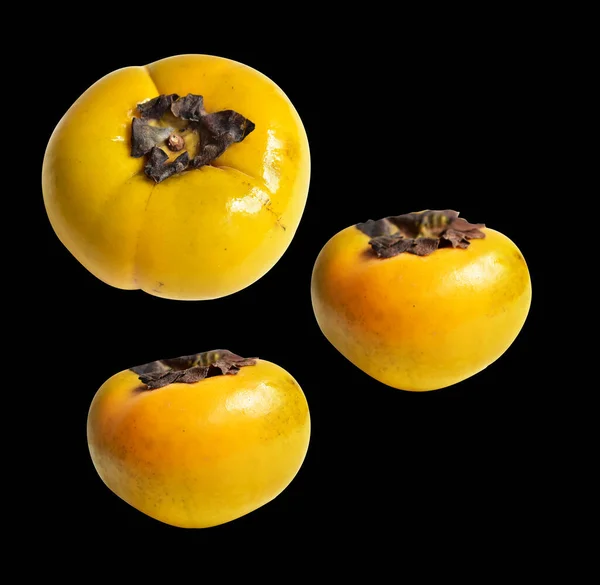 Fraîche Coréenne Croustillante Orange Persimmon Fruits Isolés Avec Chemin Coupe — Photo