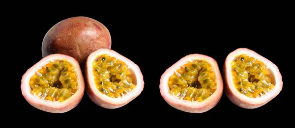 Taze Tutkulu Meyve Dilimleri Yarısı Beyaz Arka Planda Kırpma Yolu — Stok fotoğraf