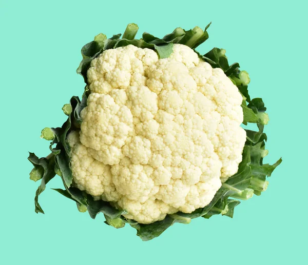 Verse Broccoli Bloemkool Geïsoleerd Met Knippad Inzwarte Achtergrond Geen Schaduw — Stockfoto