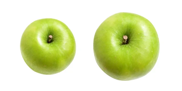 Pommes Vertes Fraîches Isolées Avec Chemin Coupe Fond Blanc Pas — Photo