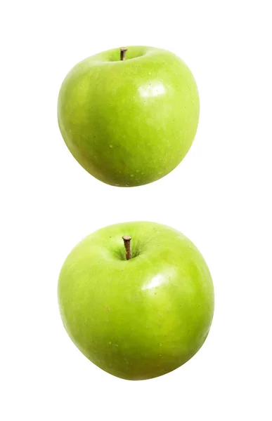 Verse Groene Appel Fruit Geïsoleerd Met Clipping Pad Witte Achtergrond — Stockfoto