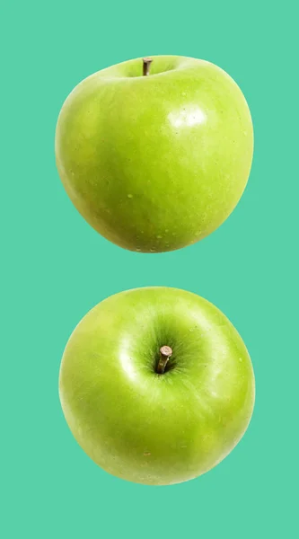 Fruta Fresca Maçã Verde Isolada Com Caminho Recorte Fundo Branco — Fotografia de Stock
