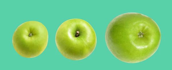 Fruto Manzana Verde Fresco Aislado Con Ruta Recorte Fondo Blanco — Foto de Stock