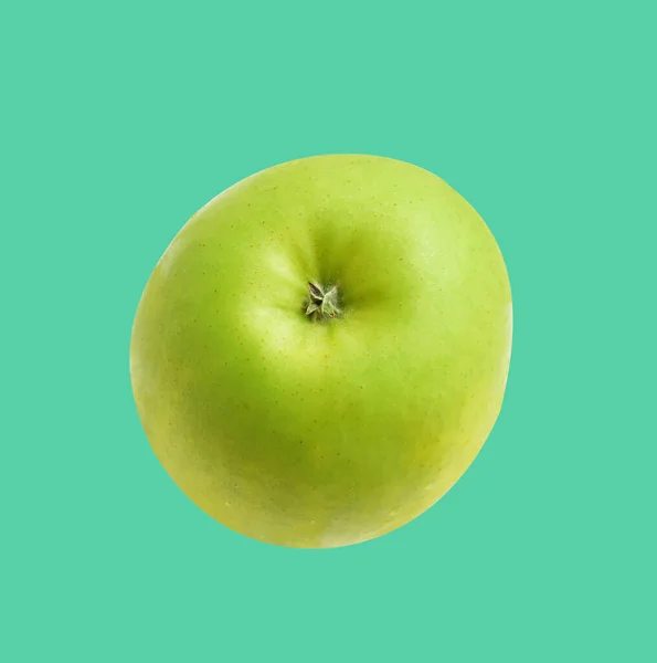 Färsk Grön Äpple Frukt Isolerad Med Klippning Väg Vit Bakgrund — Stockfoto
