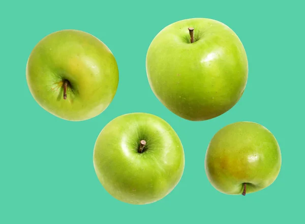 Taze Yeşil Elma Meyvesi Beyaz Arka Planda Kırpma Yolu Ile — Stok fotoğraf