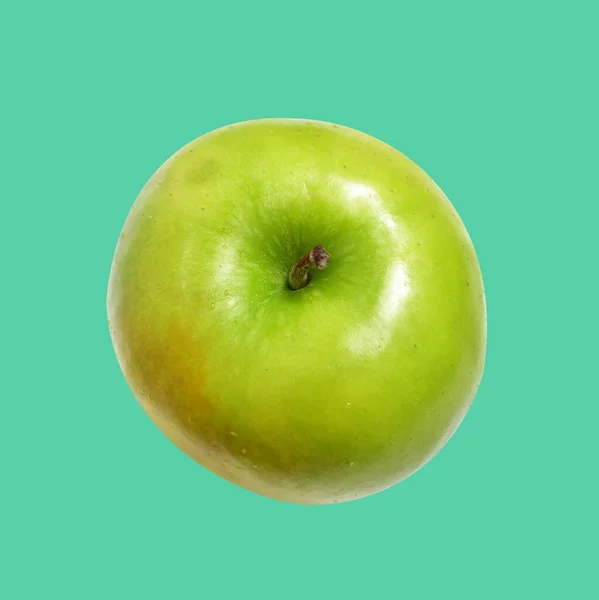 Fruto Manzana Verde Fresco Aislado Con Ruta Recorte Fondo Blanco —  Fotos de Stock