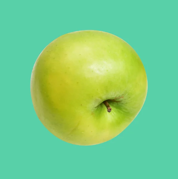 Pommes Vertes Fraîches Isolées Avec Chemin Coupe Fond Blanc Pas — Photo