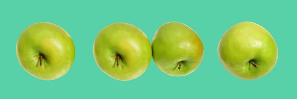 Frutto Fresco Mela Verde Isolato Con Percorso Ritaglio Sfondo Bianco — Foto Stock