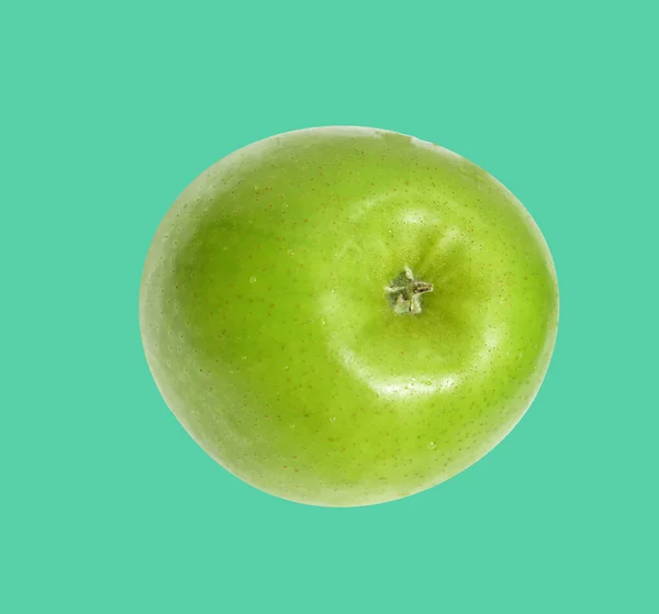 Fruto Manzana Verde Fresco Aislado Con Ruta Recorte Fondo Blanco — Foto de Stock