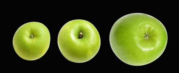 Pommes Vertes Fraîches Isolées Avec Chemin Coupe Fond Blanc Pas — Photo