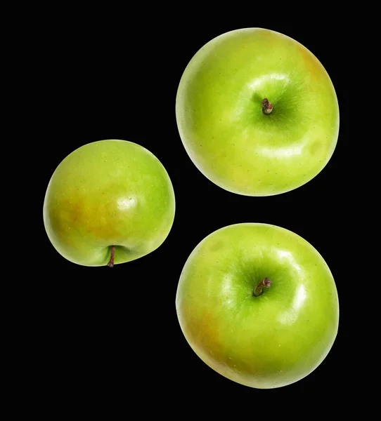 Čerstvé Zelené Jablečné Ovoce Izolované Výstřižkovou Cestou Bílém Pozadí Žádný — Stock fotografie