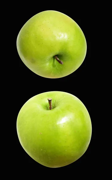 Świeże Zielone Owoce Jabłka Izolowane Ścieżką Wycinania Białym Tle Bez — Zdjęcie stockowe
